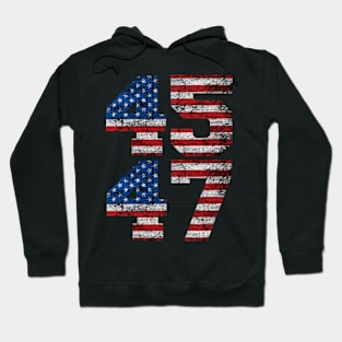 Trump 2024 45 47 Vintage American Flag Retro 4547 Trump 2024 Hoodie